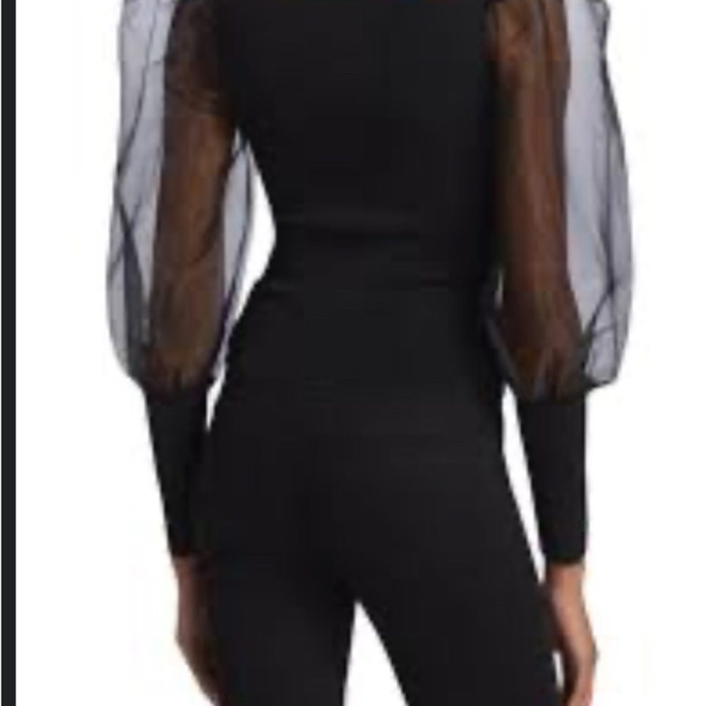 Alice + Olivia Olive Sheer Sleeve Blouse - Picture 2 of 5